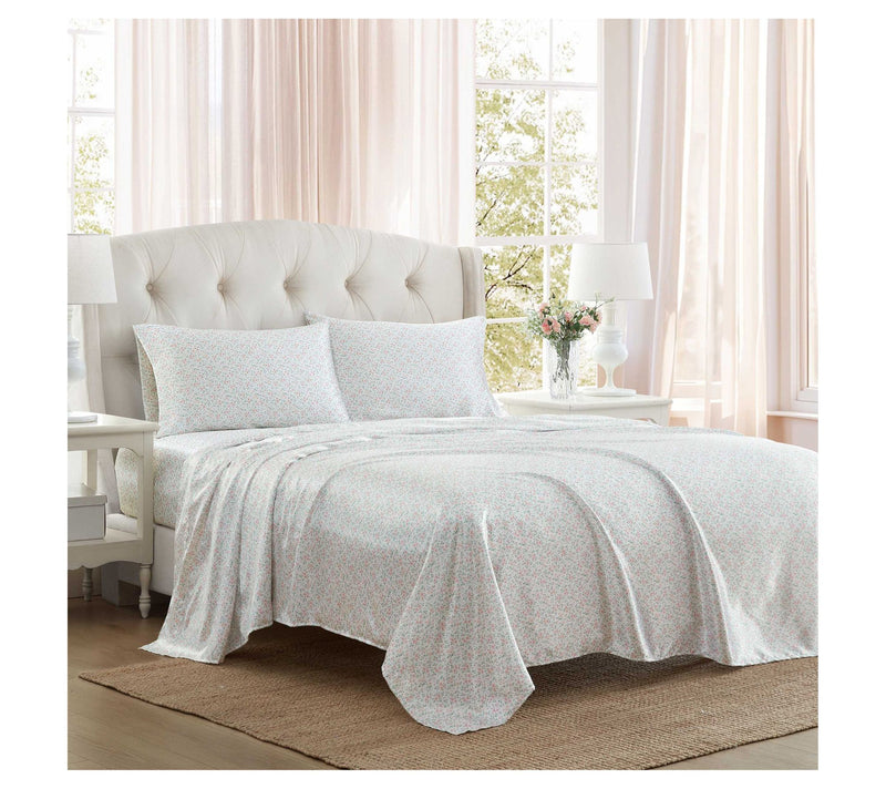 Laura Ashley Tierney Pink-Floral King Sheet Set — View 2