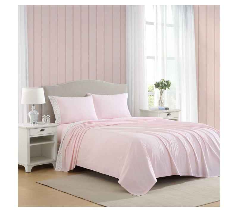 Laura Ashley Victorian Scroll Pink King Sheet Set — View 2