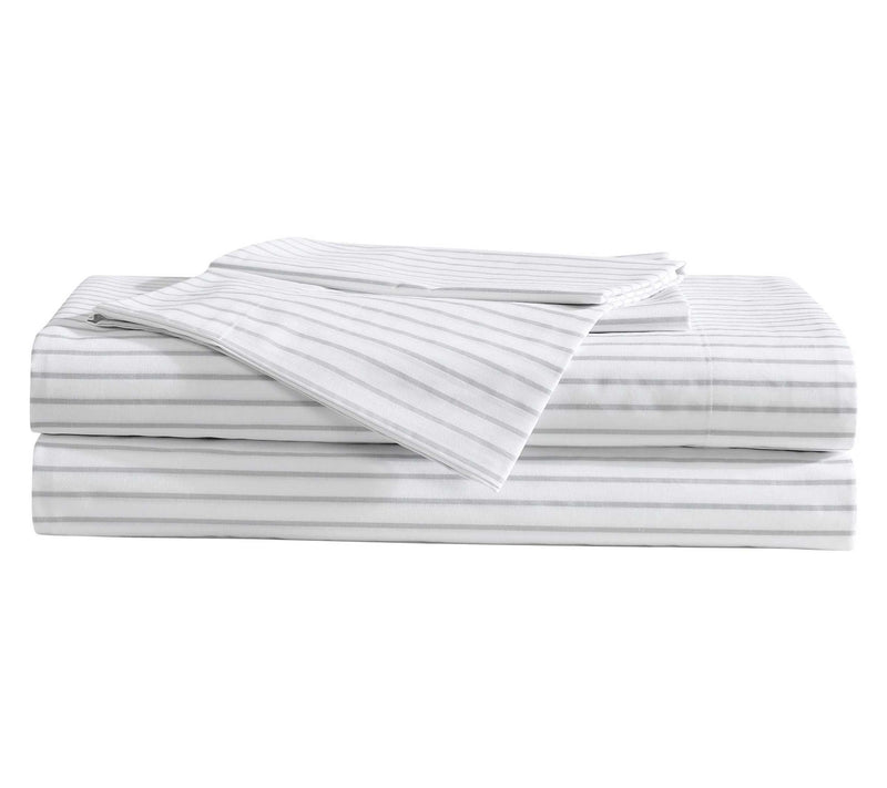 Eddie Bauer Arden Stripe Grey-White King Sheetet — Main view