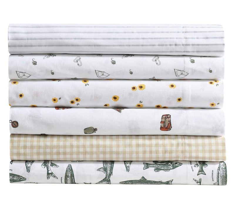 Eddie Bauer Arden Stripe Grey-White Queen SheetSet — View 7