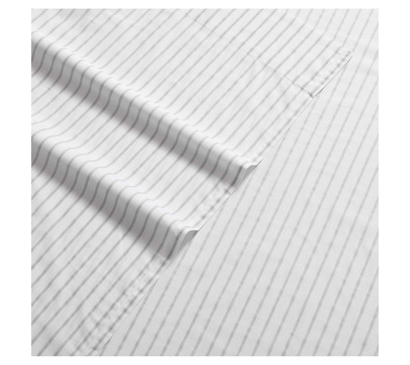 Eddie Bauer Arden Stripe Grey-White Twin Sheetet — View 4