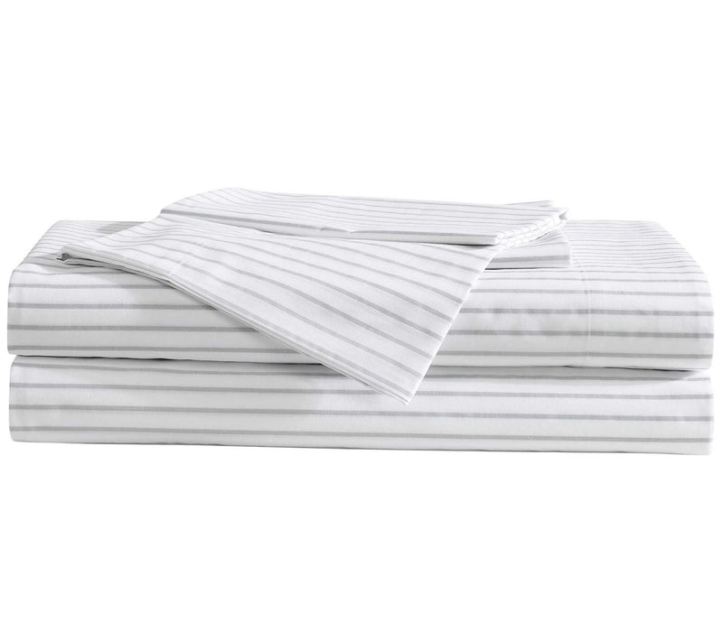 Eddie Bauer Arden Stripe Grey-White Twin Sheetet — View 9