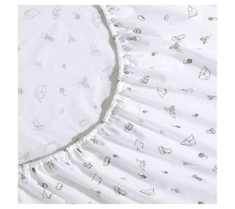 Eddie Bauer Camp Green-White Full Sheet Set — View 3