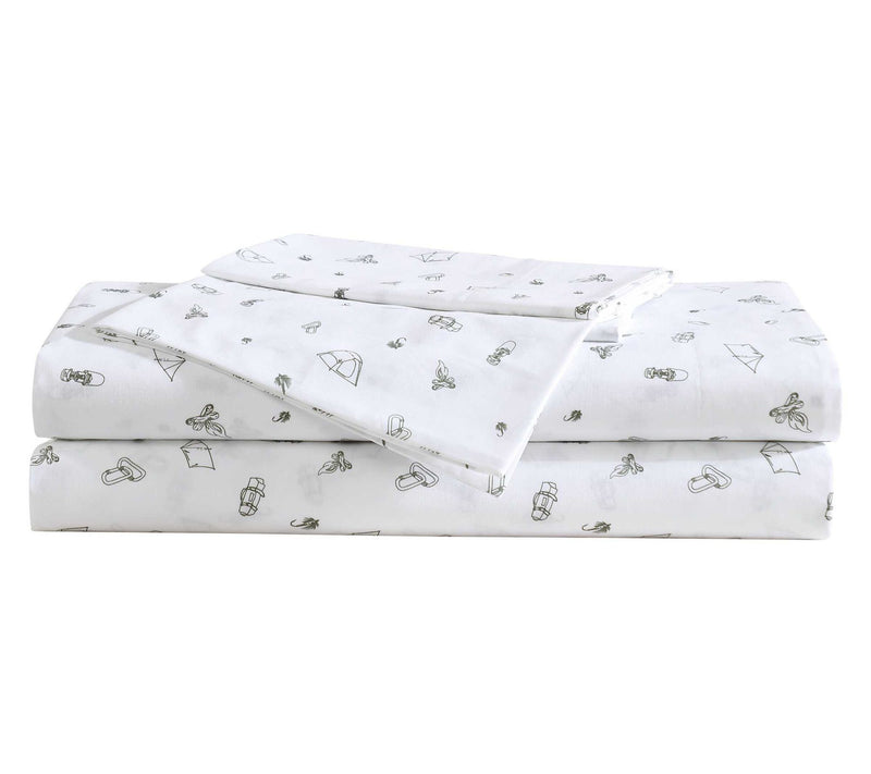 Eddie Bauer Camp Green-White King Sheet Set — Main view