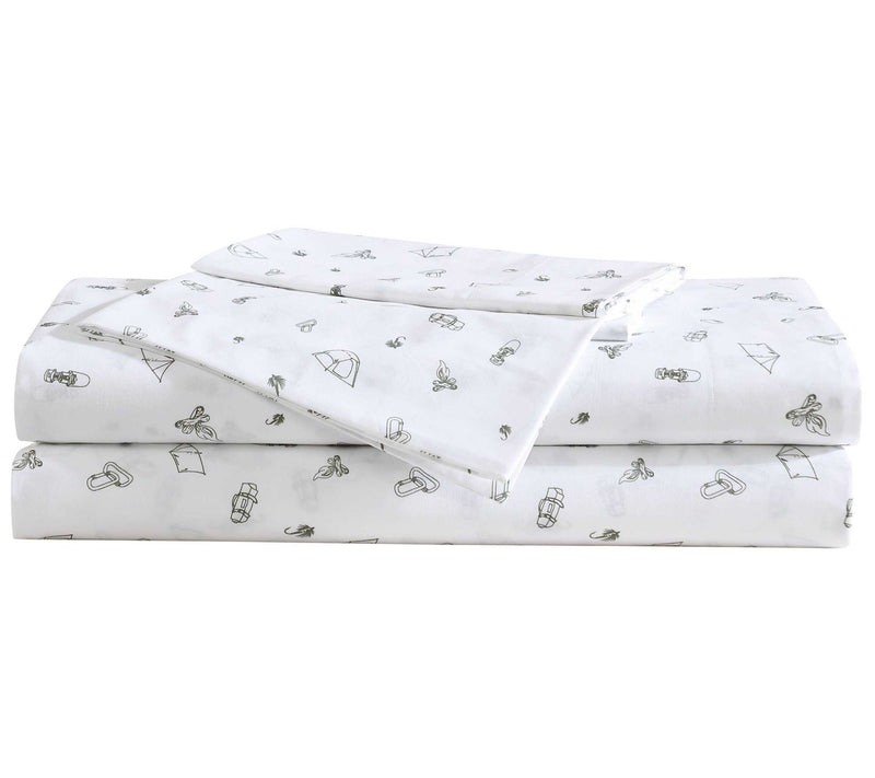 Eddie Bauer Camp Green-White King Sheet Set — View 9