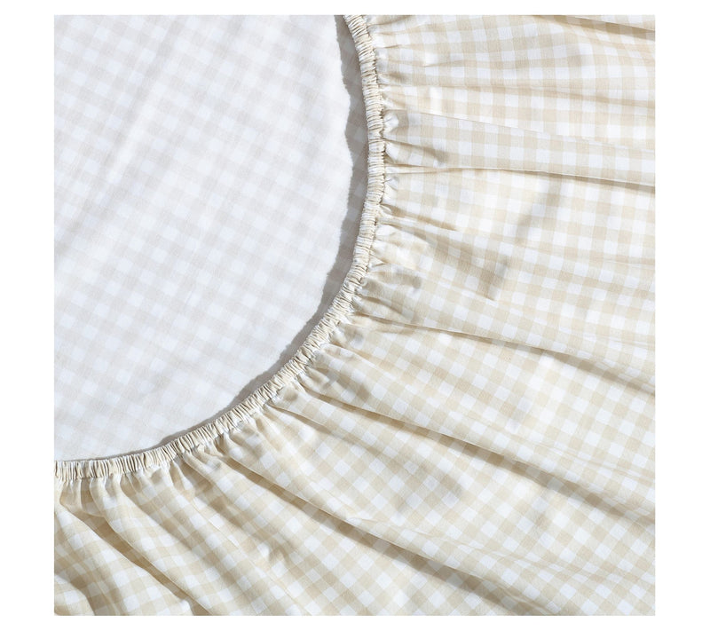 Eddie Bauer Little Gingham White-Beige King Sheet Set — View 3