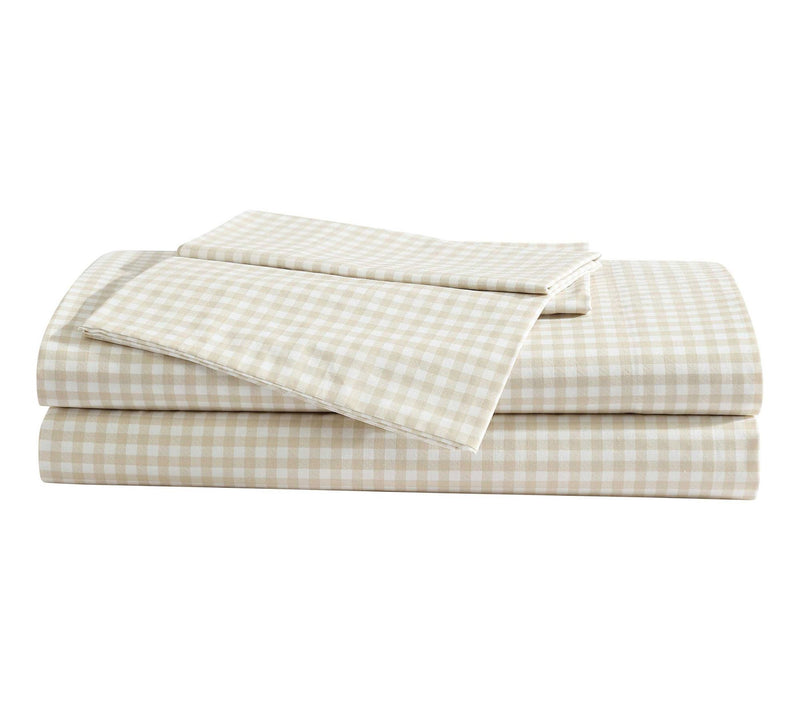 Eddie Bauer Little Gingham White-Beige Twin Sheet Set — View 9
