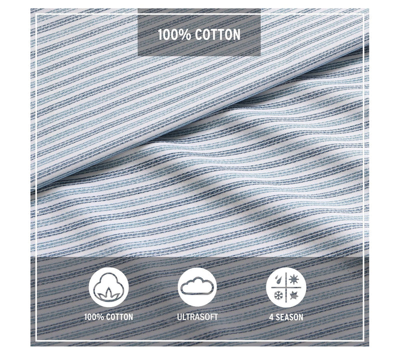 Eddie Bauer Ticking Stripe Navy Full Sheet Set — View 7