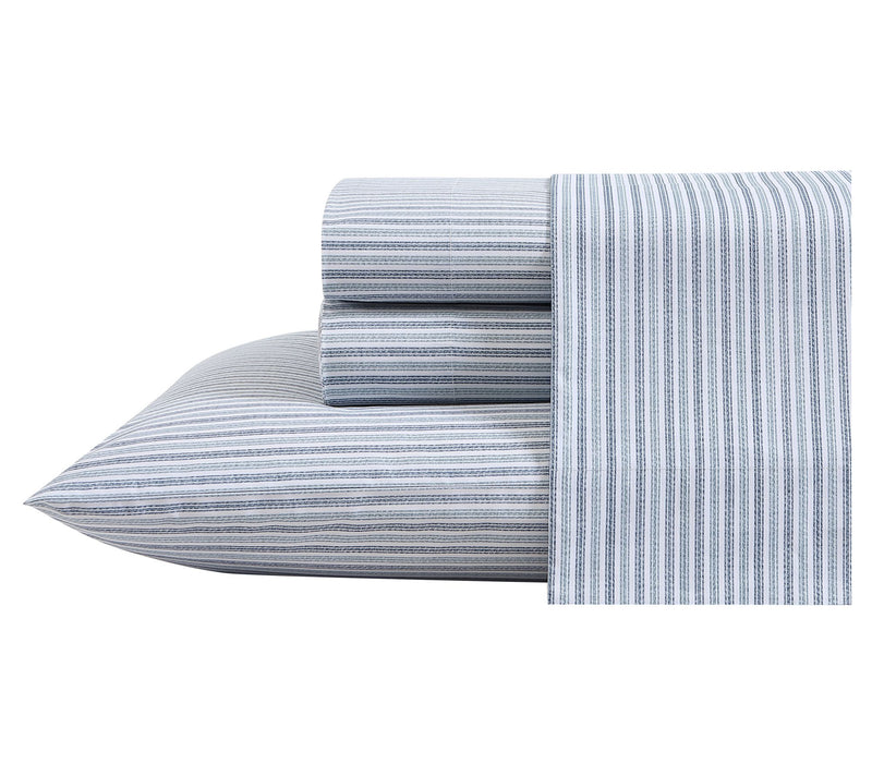 Eddie Bauer Ticking Stripe Navy Twin Sheet Set — View 10
