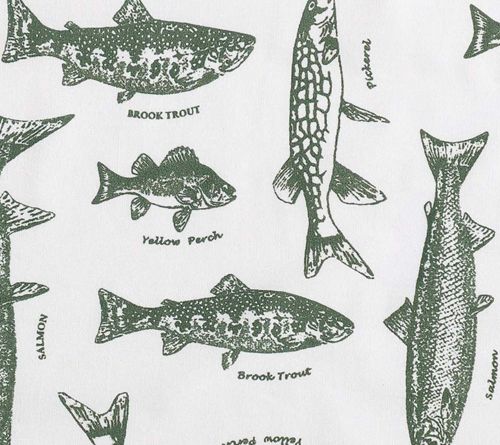 Eddie Bauer Wes Fish Face White-Green Full Sheet Set — View 8