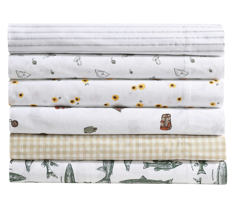 Eddie Bauer Wes Fish Face White-Green King Sheet Set — View 7