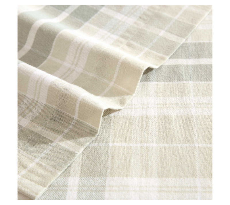 Laura Ashley Mulholland Plaid Green Flannel Twin Sheet Set — View 3