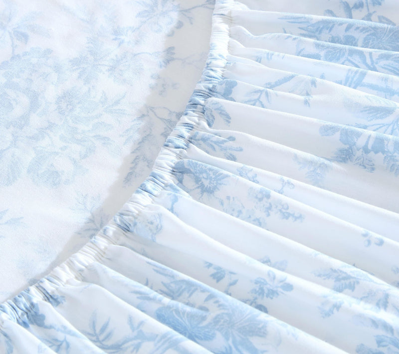 Laura Ashley Walled Garden Blue Cotton Percalewin Sheet Set — View 4