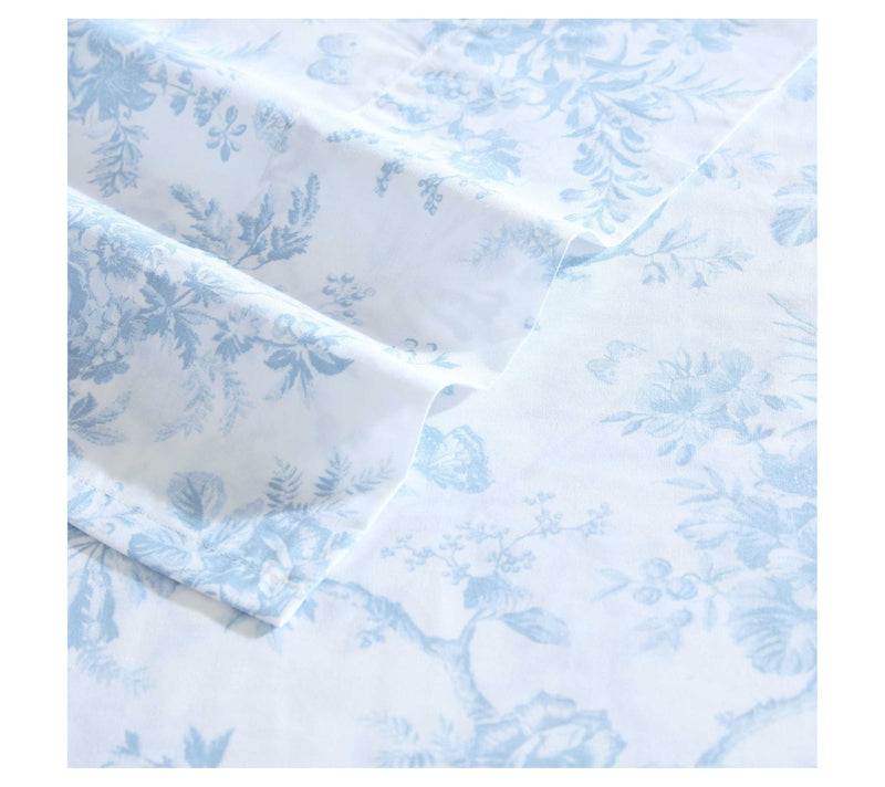 Laura Ashley Walled Garden Blue Cotton Percalewin Sheet Set — View 3