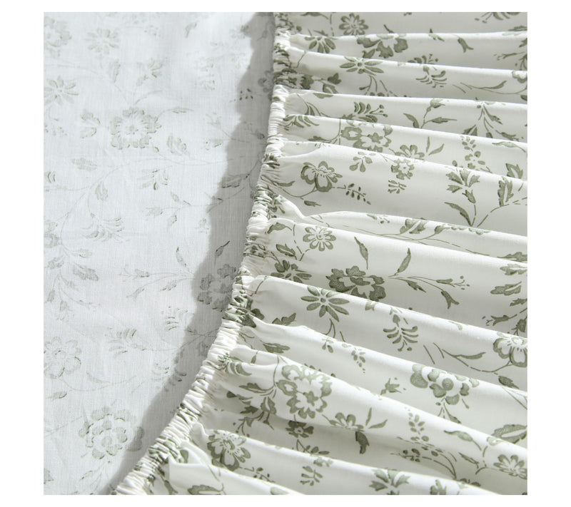 Laura Ashley Miranda Green Cotton Percale Twinheet Set — View 4