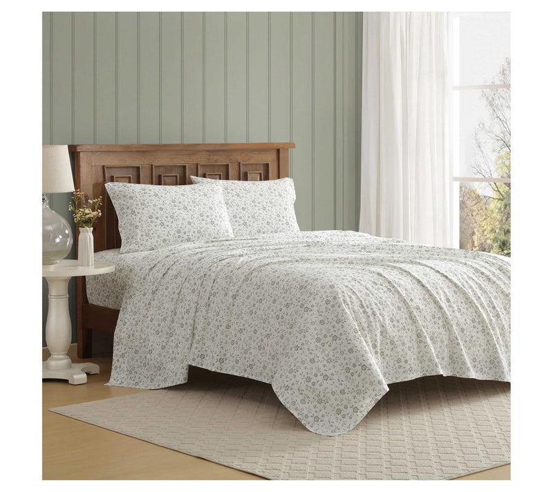 Laura Ashley Miranda Green Cotton Percale Twinheet Set — View 2