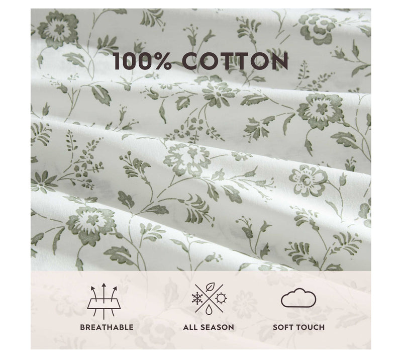Laura Ashley Miranda Green Cotton Percale Twinheet Set — View 6
