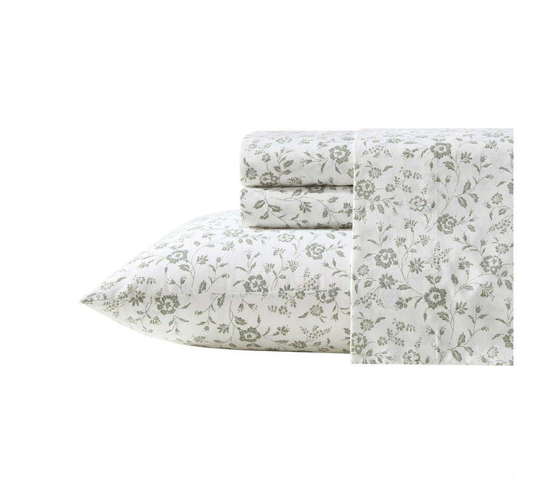 Laura Ashley Miranda Green Cotton Percale Twinheet Set — View 9