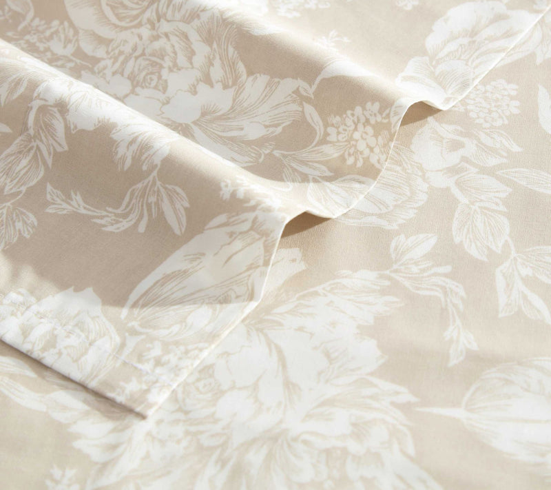 Laura Ashley Meredith Beige Cotton Percale TwinSheet Set — View 3