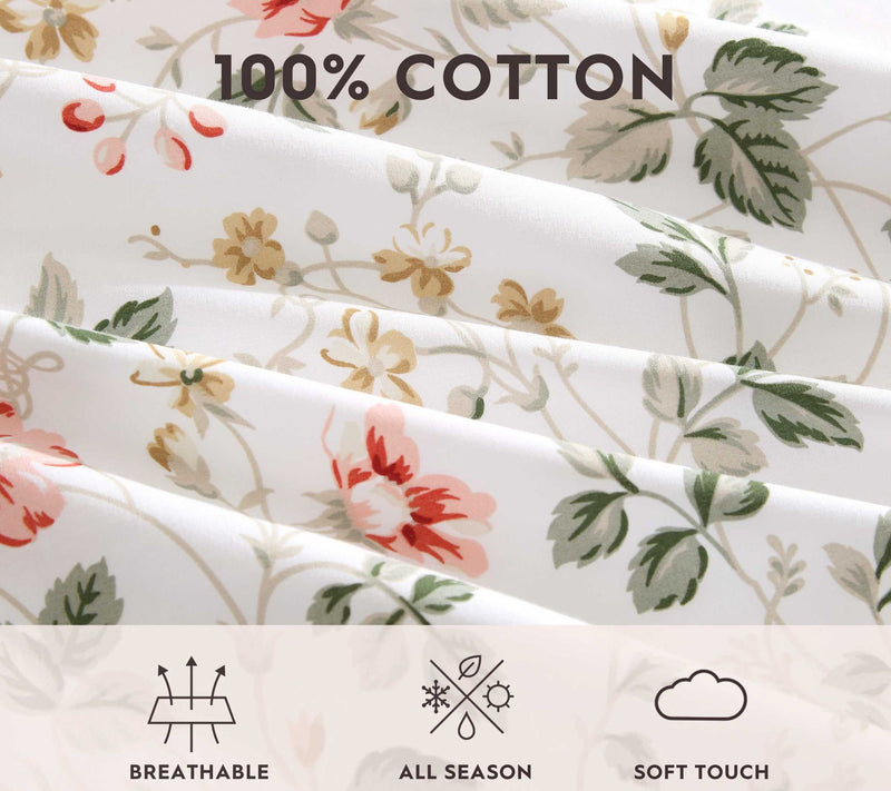 Laura Ashley Meadow Floral Gold Cotton Percalewin Sheet Set — View 6