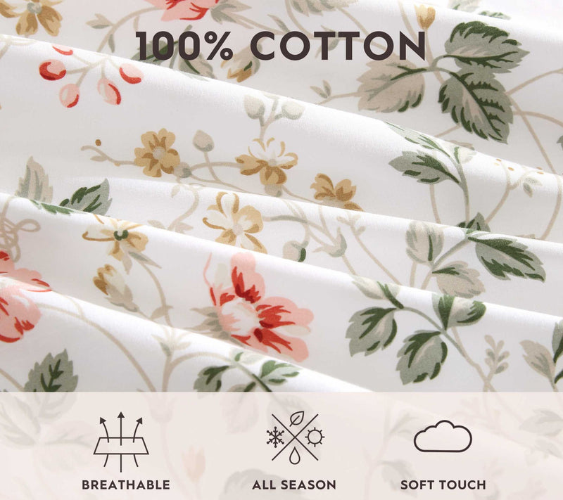 Laura Ashley Meadow Floral Gold Cotton Percaleing Sheet Set — View 6