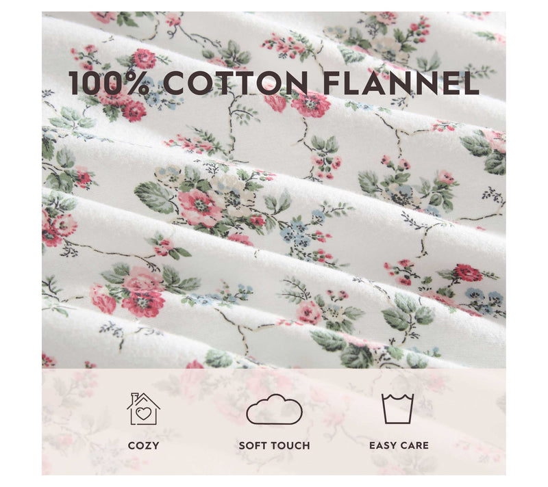 Laura Ashley Le Fleur Pink Cotton Flannel Kingheet Set — View 6