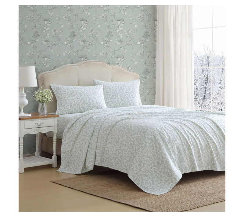 Laura Ashley Brinna Hemlock Green Flannel Fullheet Set — View 2