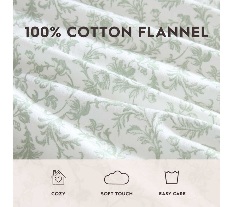 Laura Ashley Brinna Hemlock Green Flannel Kingheet Set — View 6