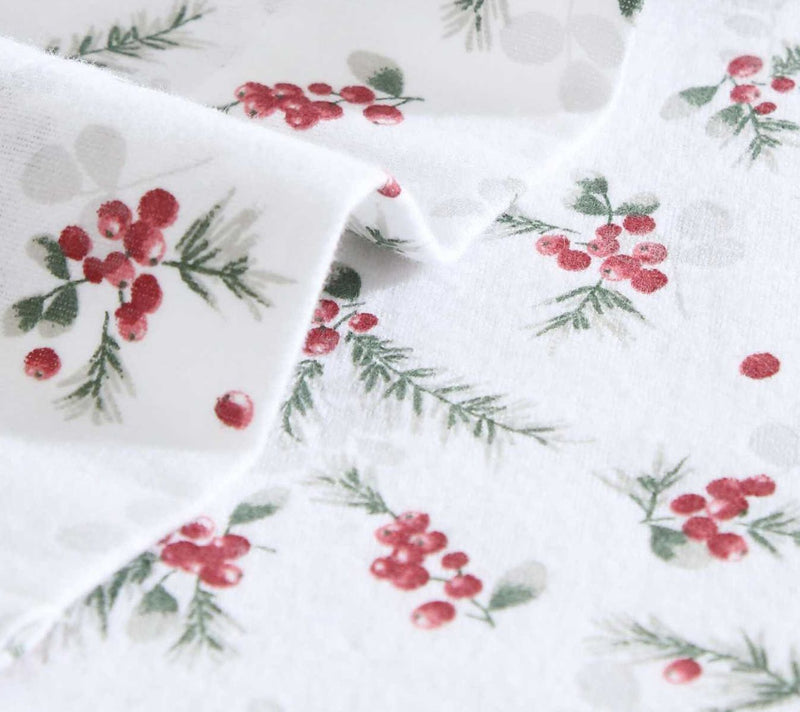 Laura Ashley Berry Bright Red Cotton Flannel Queen Sheet Set — View 3