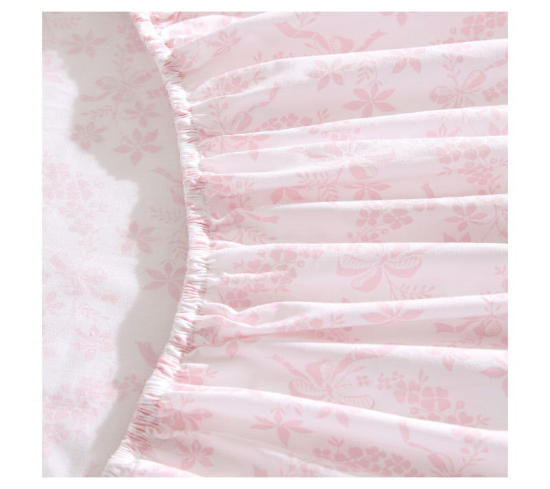 Laura Ashley Antoinette Pink Cotton Percale Twin Sheet Set — View 4