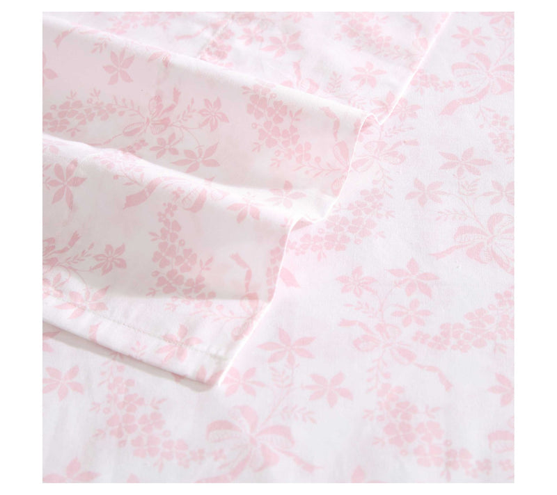 Laura Ashley Antoinette Pink Cotton Percale Twin Sheet Set — View 3