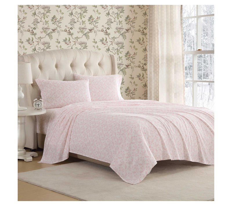 Laura Ashley Antoinette Pink Cotton Flannel Quen Sheet Set — View 2