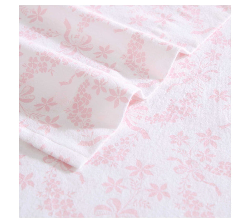 Laura Ashley Antoinette Pink Cotton Flannel King Sheet Set — View 3