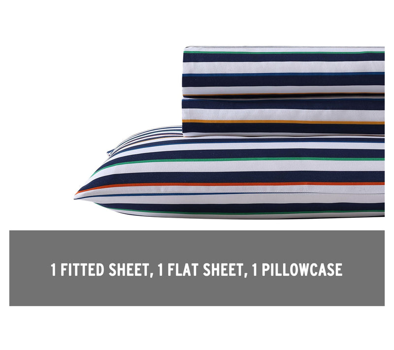 Eddie Bauer Kids Stripes Game Blue Twin Sheet Set — View 7