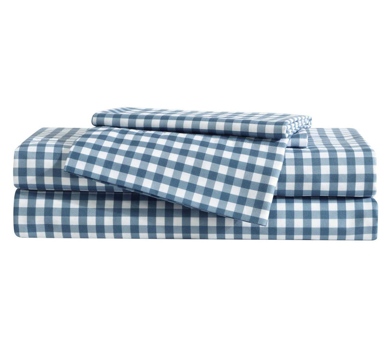 Eddie Bauer Kids Preston Check Blue Queen SheetSet — View 10