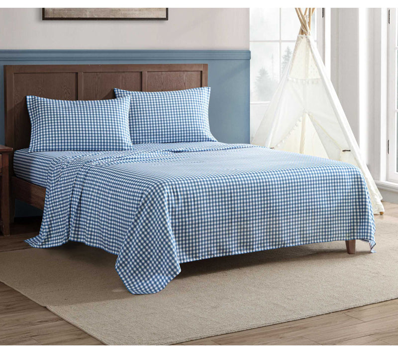 Eddie Bauer Kids Preston Check Blue Twin Sheetet — View 2