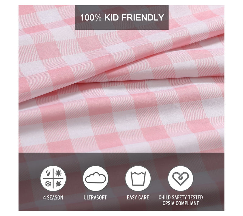 Eddie Bauer Kids Poppy Plaid Pink Twin Sheet Set — View 6