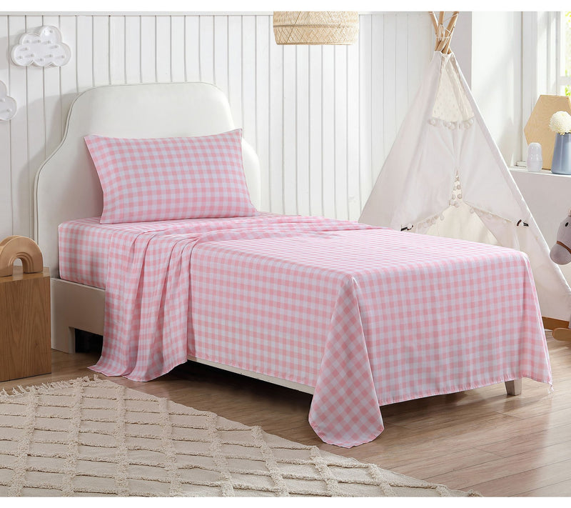 Eddie Bauer Kids Poppy Plaid Pink Twin Sheet Set — View 2