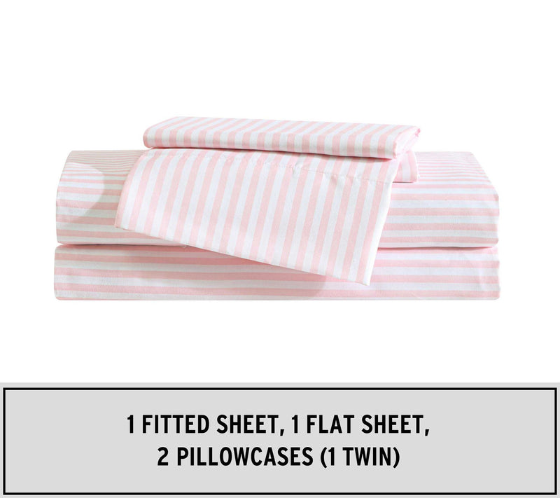 Eddie Bauer Kids Little Stripe Pink Twin Sheetet — View 7