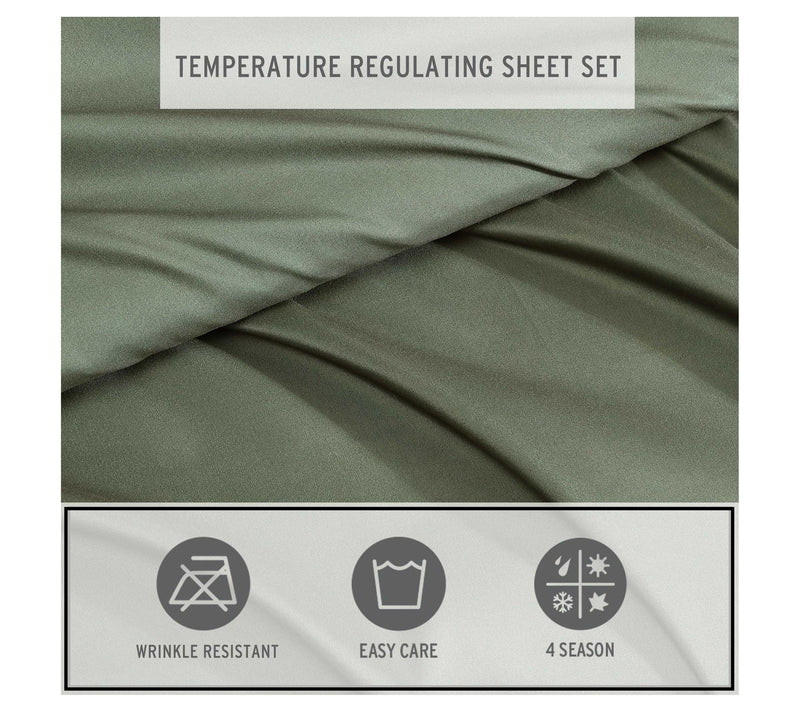 Eddie Bauer Logan Collection Green 6-Piece Queen Sheet Set — View 6