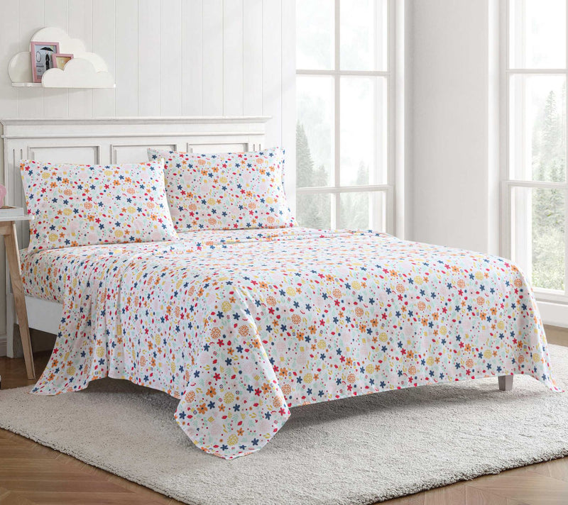 Eddie Bauer Kids Colorful Floral Pink Queen Sheet Set — Main view