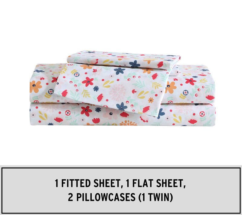 Eddie Bauer Kids Colorful Floral Pink Twin Sheet Set — View 7