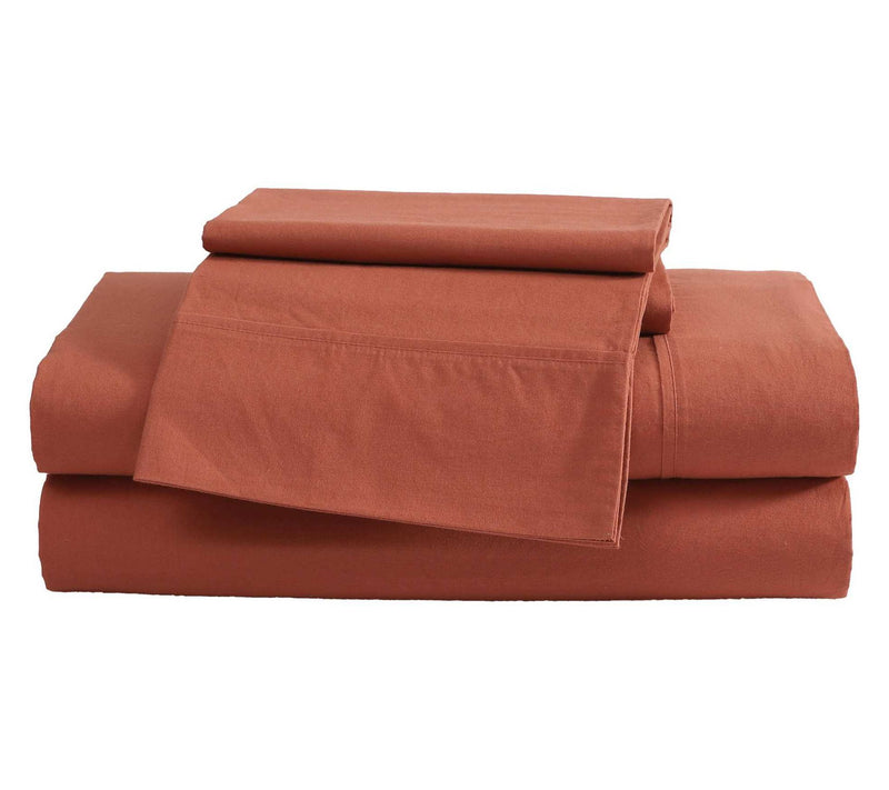 Eddie Bauer Deep Orange Cotton Percale Queen Sheet Set — View 2