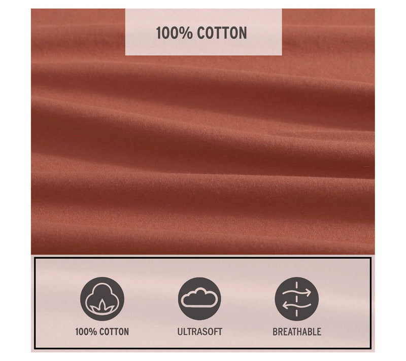 Eddie Bauer Deep Orange Cotton Percale Queen Sheet Set — View 6