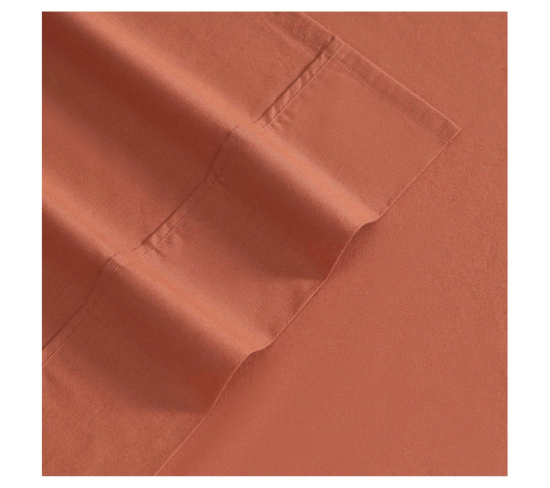 Eddie Bauer Deep Orange Cotton Percale Twin Sheet Set — View 4