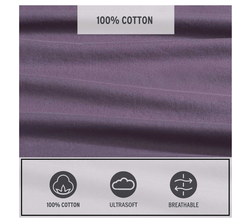 Eddie Bauer Plum Cotton Percale Full Sheet Set — View 6