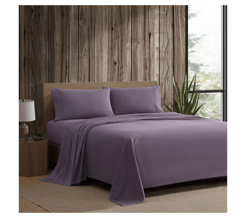 Eddie Bauer Plum Cotton Percale King Sheet Set — Main view