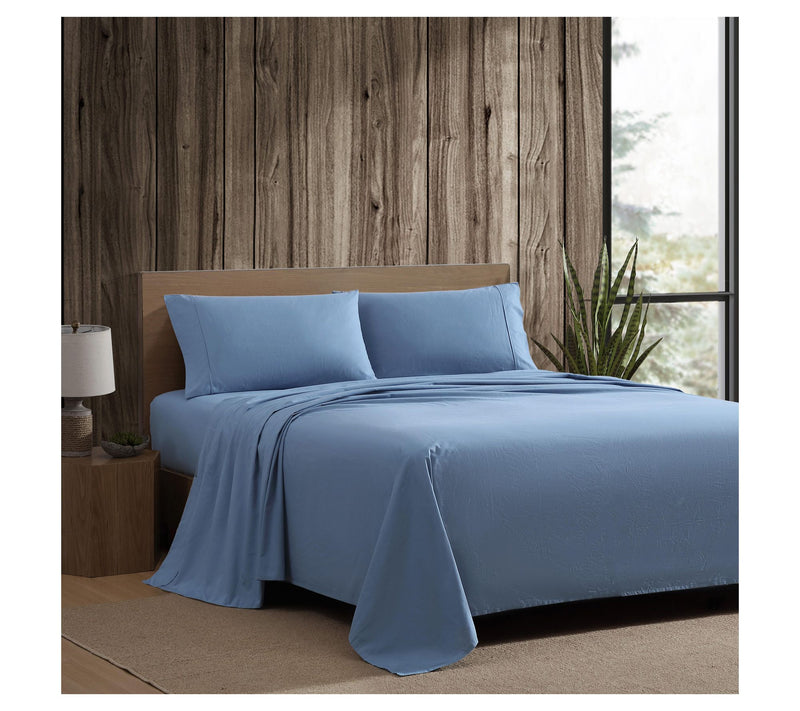 Eddie Bauer Blue Cotton Percale King Sheet Set — Main view