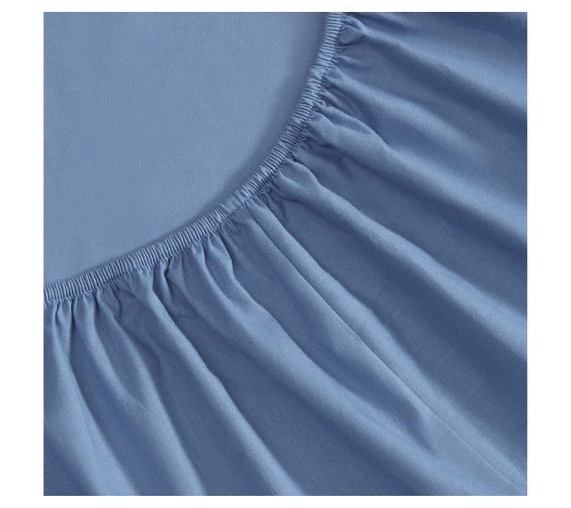 Eddie Bauer Blue Cotton Percale Full Sheet Set — View 3