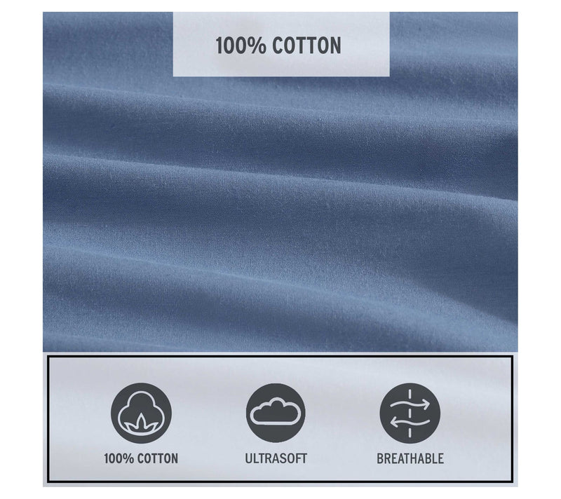 Eddie Bauer Blue Cotton Percale Twin Sheet Set — View 6